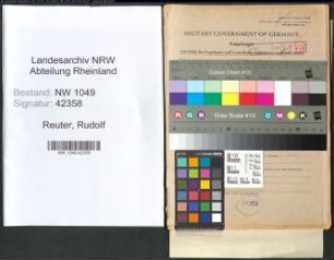 Entnazifizierung Rudolf Reuter , geb. 25.03.1886 (Landwirt)
