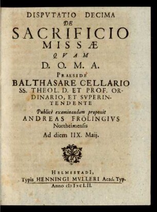 Disputatio Decima Quarta De Cultu Sanctorum