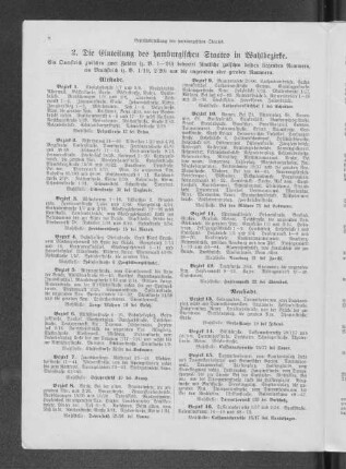 2. Die Einteilung des hamburgischen Staates in Wahlbezirke.