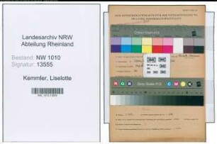 Entnazifizierung Liselotte Kemmler , geb. 06.10.1920 (Stenotypistin)