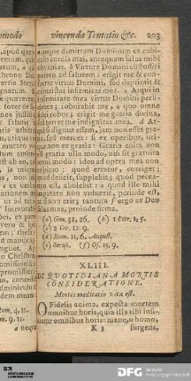 XLIII. De Quotidiana Mortis Consideratione.