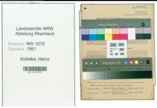 Entnazifizierung Heinz Koloska , geb. 04.10.1909 (Sportlehrer)
