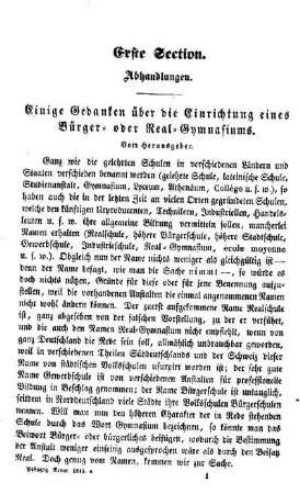 Einige Gedanken über die Einrichtung eines Bürger- oder Real-Gymnasiums : (Fortsetzung folgt.)