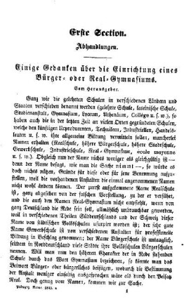 Einige Gedanken über die Einrichtung eines Bürger- oder Real-Gymnasiums : (Fortsetzung folgt.)