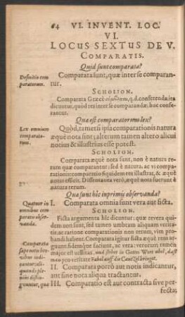 VI. Locus Sextus De V. Comparatis.