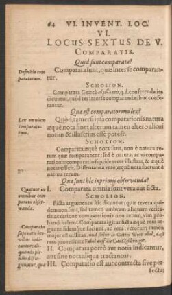VI. Locus Sextus De V. Comparatis.