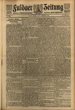 Zweite Ausgabe vom Freitag, den 31. Dezember 1909.
