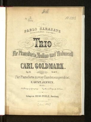 Trio für Pianoforte, Violine und Violoncell, op. 33