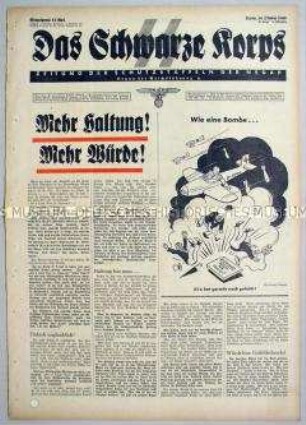 Wochenzeitung der SS "Das Schwarze Korps" u.a. zur Umsiedlung der deutschstämmigen Bevölkerung aus dem sowjetisch besetzten Polen
