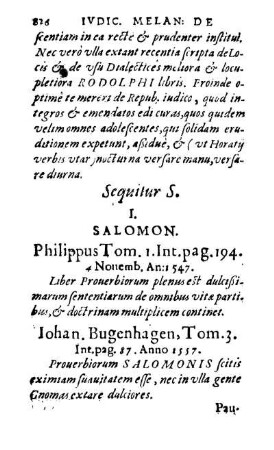 I. Salomon. Philippus Tom. 1. Int. pag. 194. 4 Nouemb. An: 1547.