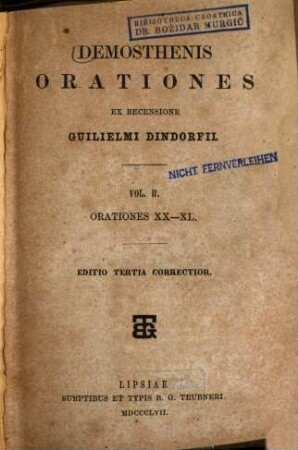 Orationes ex recensione Guilielmi Dindorfii. 2.