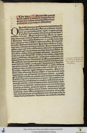 Leo Papa X. Dilectis filiis generali priori ordinis cartusiensis …
