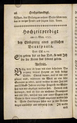 26-45, Hochzeitpredigt