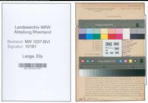 Entnazifizierung Elly Lange , geb. 08.08.1912 ()