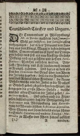 Teutschland/ Türckey und Ungarn