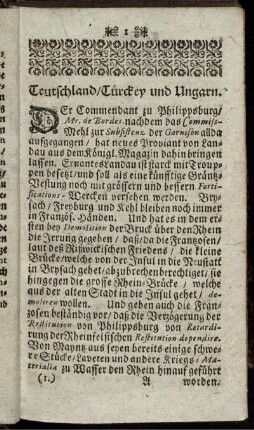 Teutschland/ Türckey und Ungarn