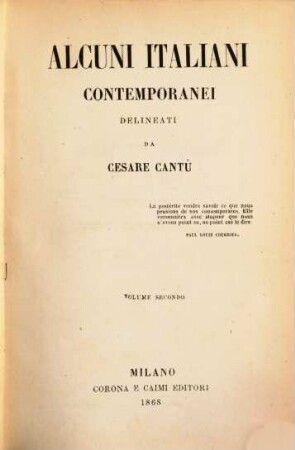 Alcuni Italiani contemporanei, delineati da Cesare Cantù, 2