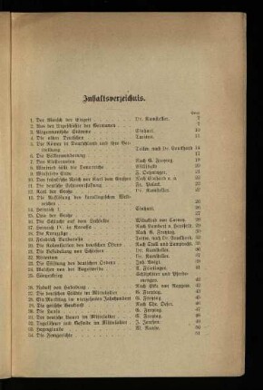 Inhaltsverzeichnis