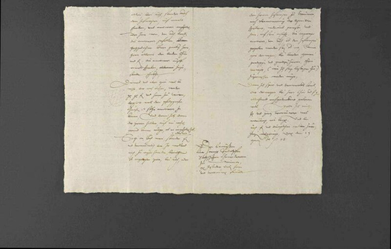 Schriftwechsel bezüglich eines verlorengegangenen Schreibens, welches Herzog Johann Friedrich II. von Sachsen bezüglich des Wormser Kolloquiums an Herzog Christoph von Württemberg und Pfalzgraf Ottheinrich abgesendet hatte.