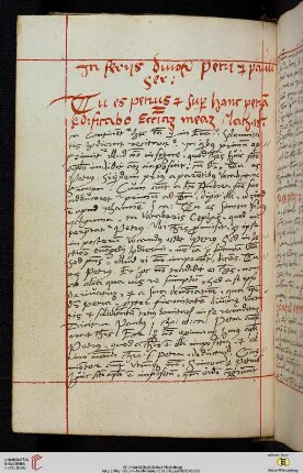 Jn ferĉs diuorum petri et pauli Sermo [Predigttext, Mt 16,18:]