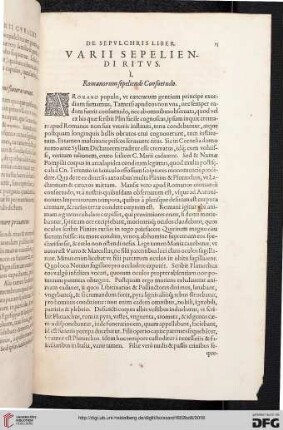 De sepulchris liber varii sepeliendi ritus