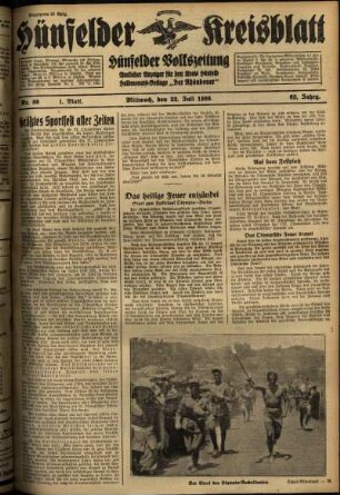 Erste Ausgabe vom Mittwoch, den 22. Juli 1936.
