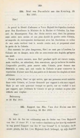 134. Brief van Daendels aan den Koning, 25 Mei 1810