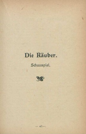Die Räuber. Schauspiel