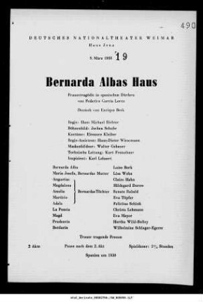 Bernarda Albas Haus