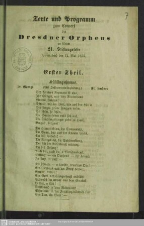 Texte und Programm zum Concert des Dresdner Orpheus an seinem 21. Stiftungsfeste : Sonnabend den 12. Mai 1855.