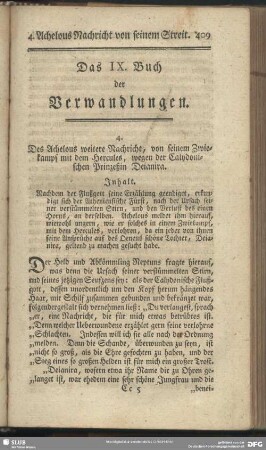 Das IX. Buch der Verwandlungen