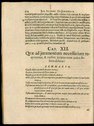 Cap. XII. Quae ad iuramentum necessarium requirantur, & cui hoc iuramentum iudex deferre debeat?