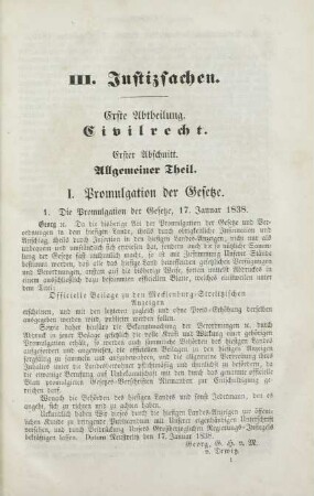 Erste Abtheilung, Civilrecht.