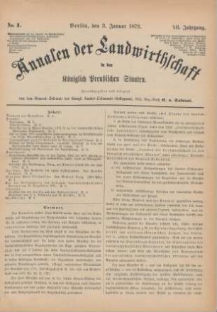 No. 1. Berlin, den 3. Januar 1872. XII. Jahrgang.