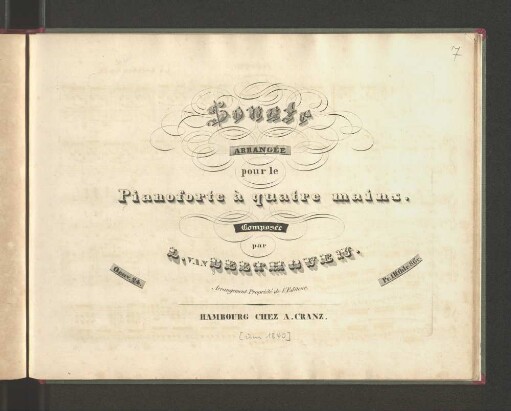 Sonate : arr. pour le pianoforte à 4 mains ; oeuv. 24