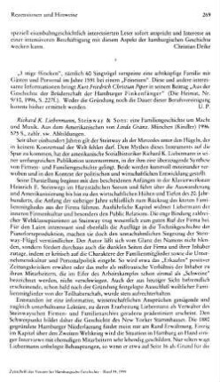 Lieberman, Richard K. :: Steinway & Sons, eine Familiengeschichte um Macht und Musik, aus dem Amerikanischen von Linda Gränz : München, Kindler, 1996
