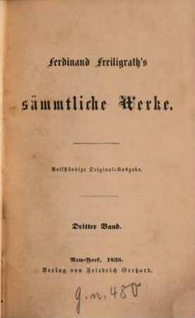 Sämmtliche Werke : Wohlfeile vollständige Original-Ausgabe. 3