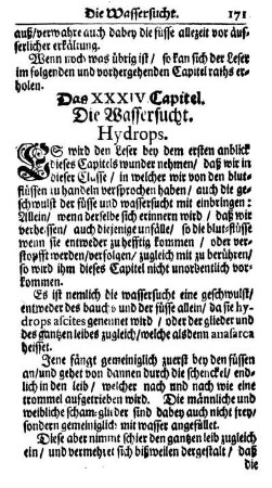Das XXXIV. Capitel. Die Wassersucht. Hydrops.