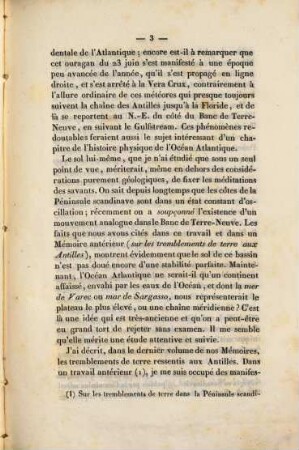Documents sur les tremblements de terre et les eruptions volcaniques dans le bassin de l'océan Atlantique
