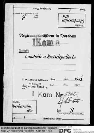 Landräte und Kreisdeputierte des Kreises Oberbarnim