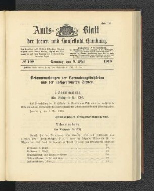 No. 108, 5. Mai 1918