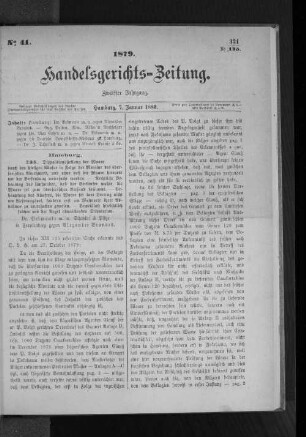 No 41 1879. Handelsgerichts-Zeitung.