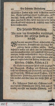Die Zehende Abtheilung
