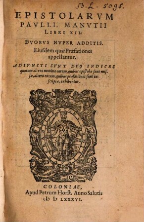 Epistolarum Pauli Manutii Libri duodecim