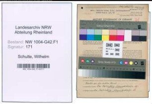 Entnazifizierung Wilhelm Schulte , geb. 09.04.1907 (Holzmeister)