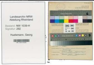 Entnazifizierung Georg Huelsmann , geb. 28.03.1907 (Fleischer)