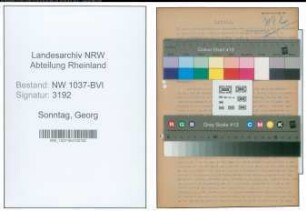 Entnazifizierung Georg Sonntag , geb. 29.02.1896 (Importeur)