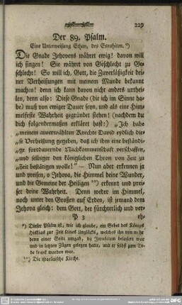 Der 89. Psalm. Eine Unterweisung Ethan, des Esrahiten
