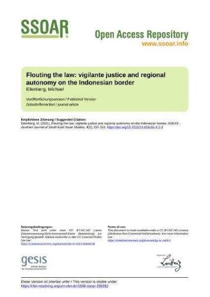 Flouting the law: vigilante justice and regional autonomy on the Indonesian border