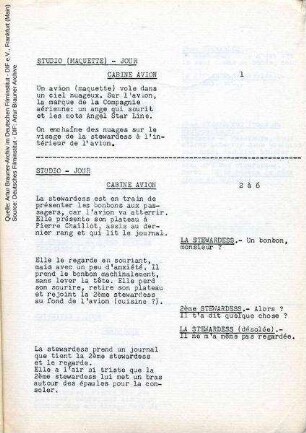 Französisches Drehbuch (Auszug)